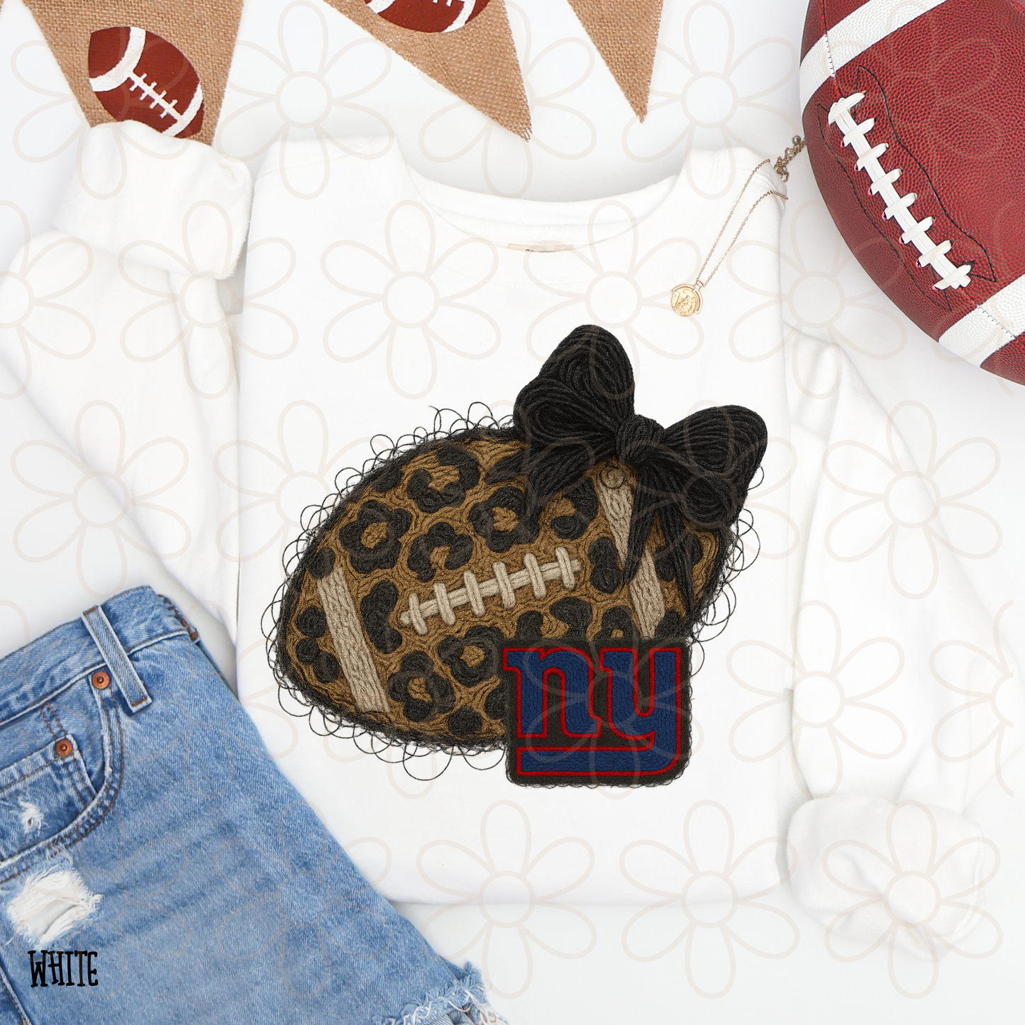 Leopard Faux Football Teams (Multiple Options) Completed Tee