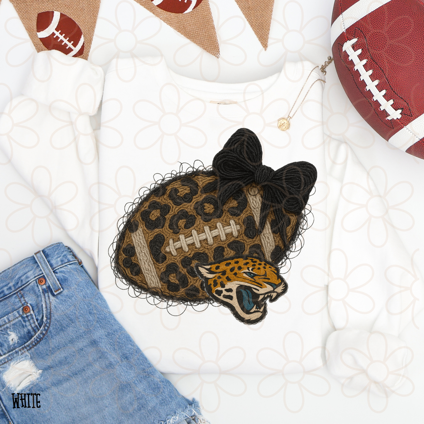 Leopard Faux Football Teams (Multiple Options) Completed Tee