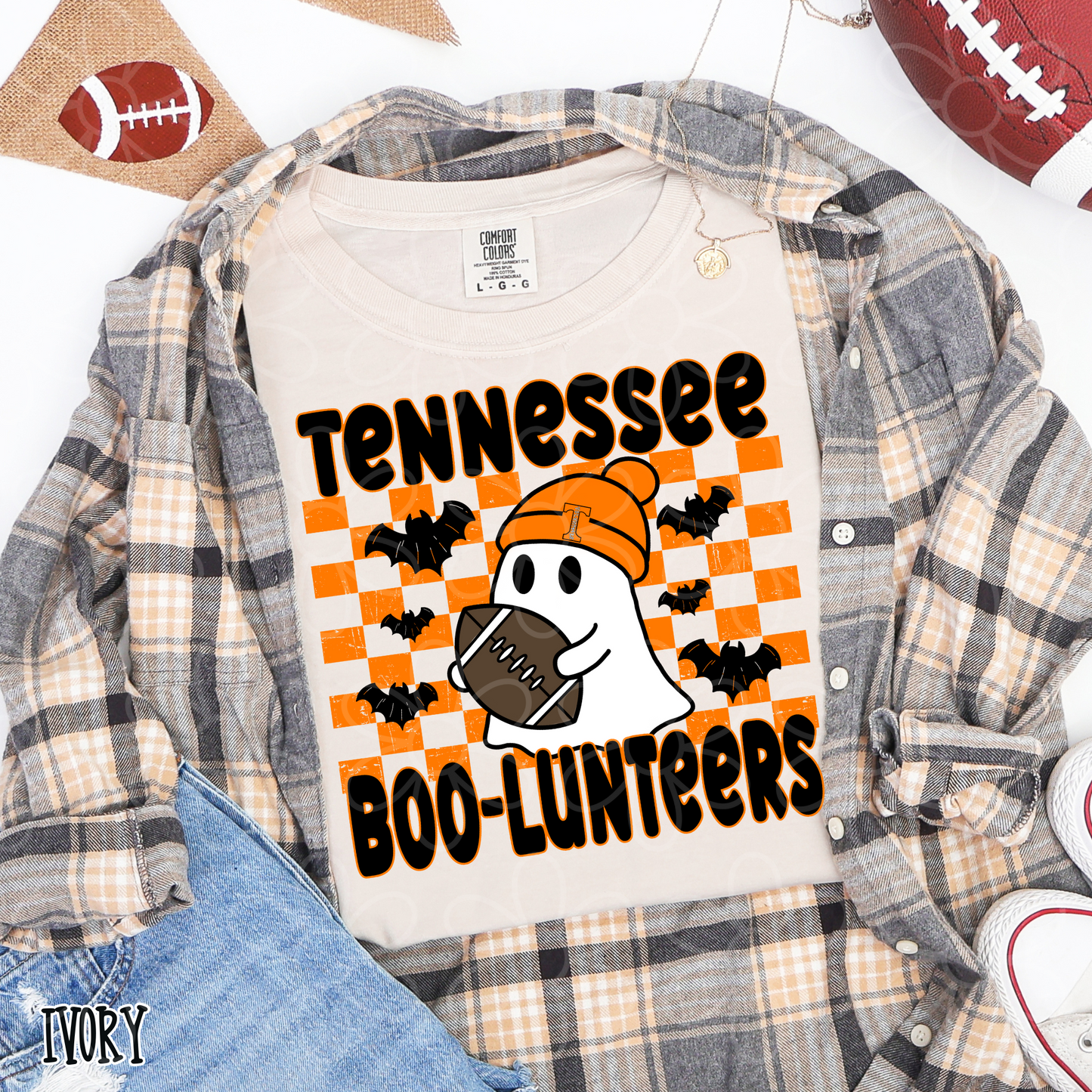 Ghost Boo Football Teams (Multiple Options) Completed Tee