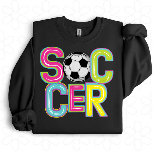 Colorful Soccer DTF Transfer