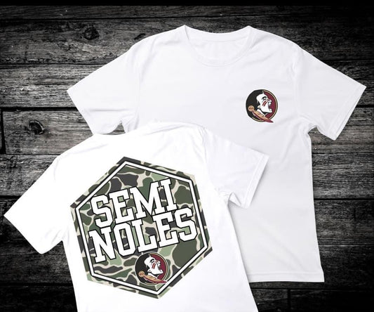 Front & Back Camo ‘Semi Noles’ 🏈 DTF Transfer Only