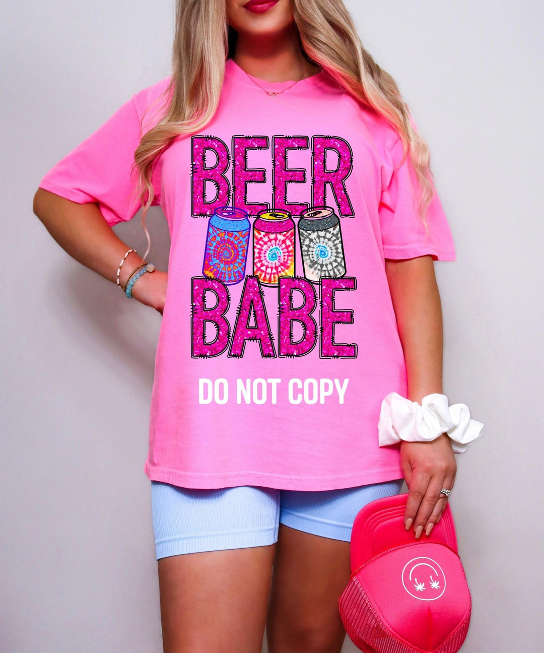 Pink & Tie Dye ‘Beer Babe’ DTF Transfer Only
