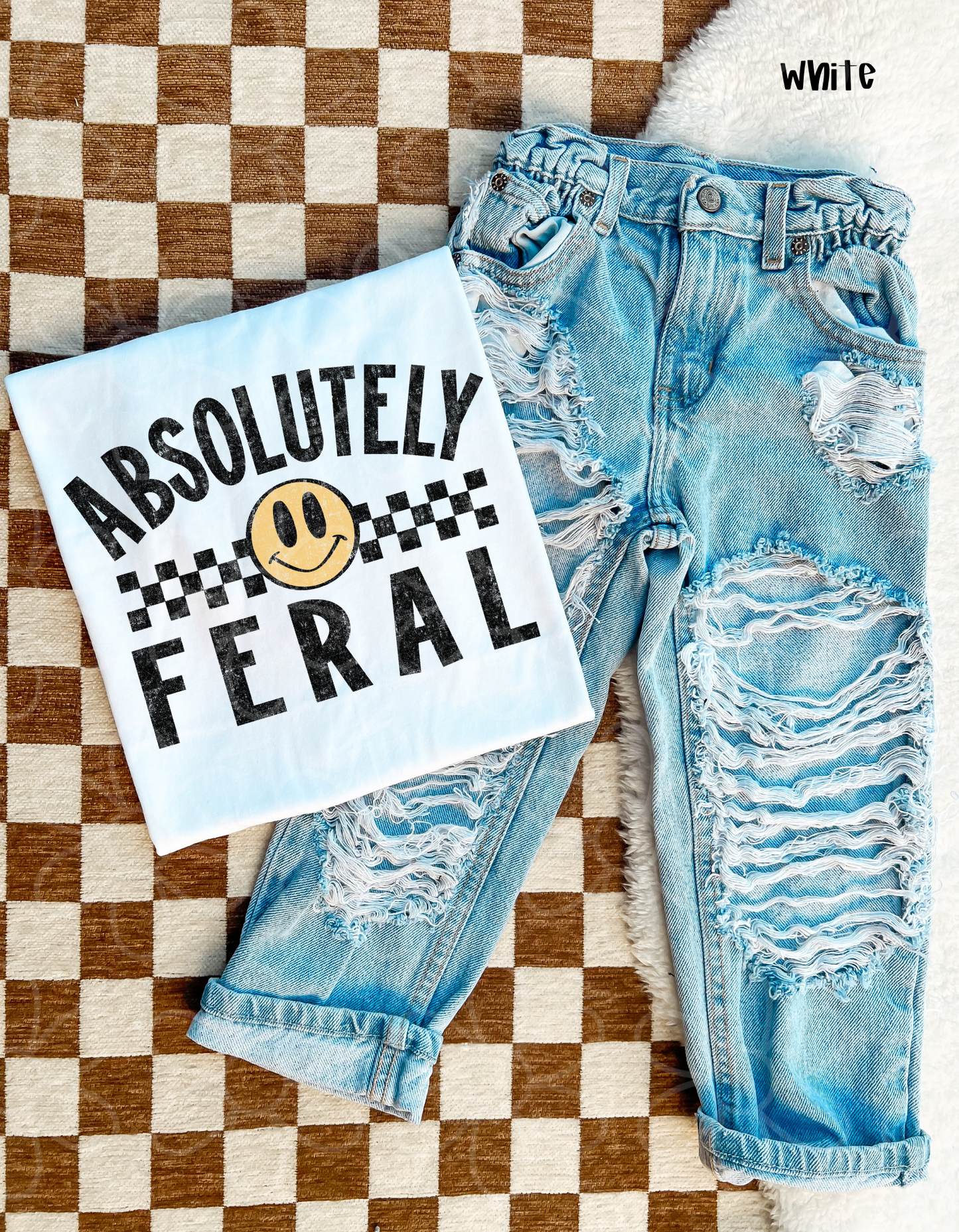 Absolutely Feral Smiley Completed Tee