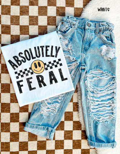 Absolutely Feral Smiley Completed Tee