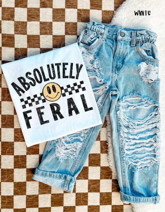 Absolutely Feral Smiley Completed Tee