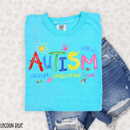 Accept Understand Love Autism Completed Tee