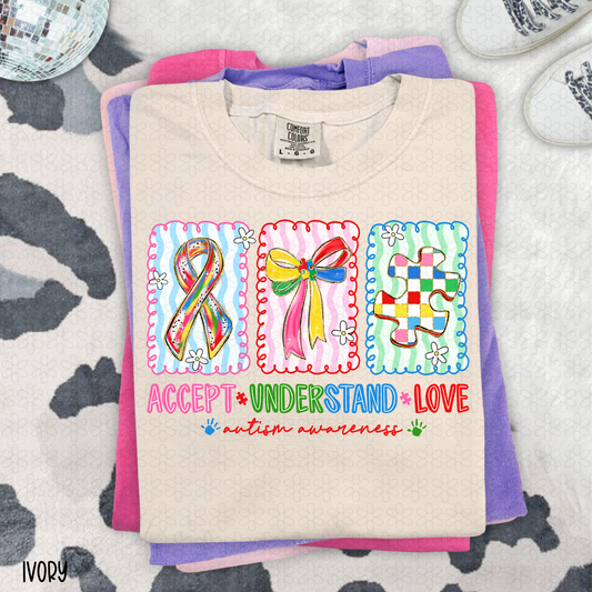 Accept understand Love Autism Awareness DTF Transfer
