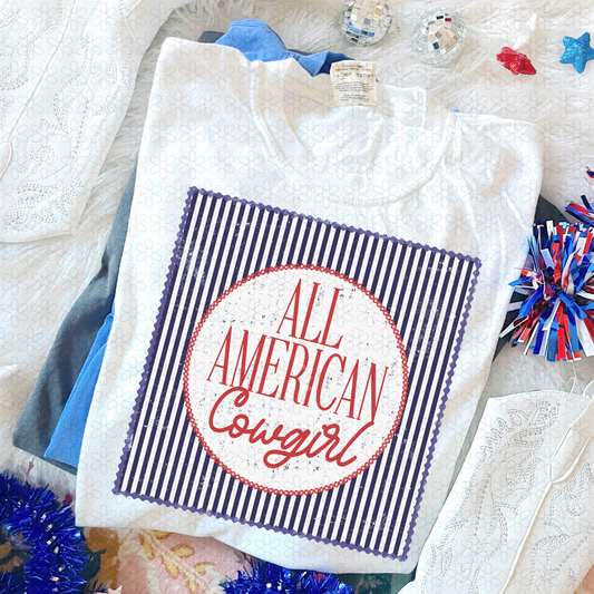 All American Cowgirl Stripes Completed Tee