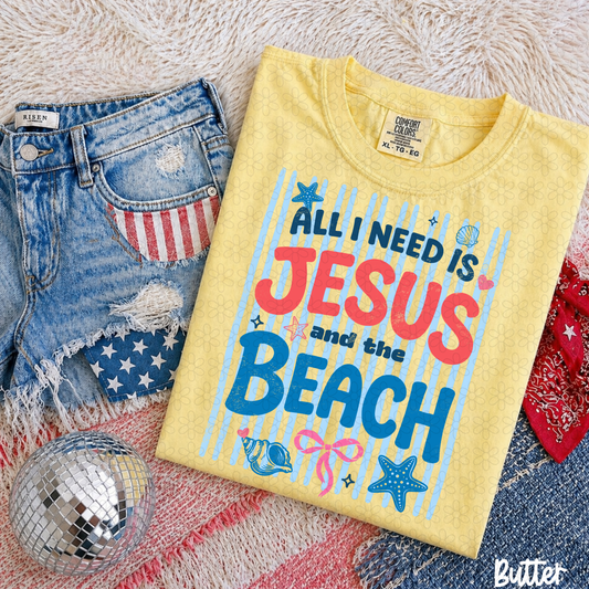 All i need is jesus and the Beach DTF Transfer