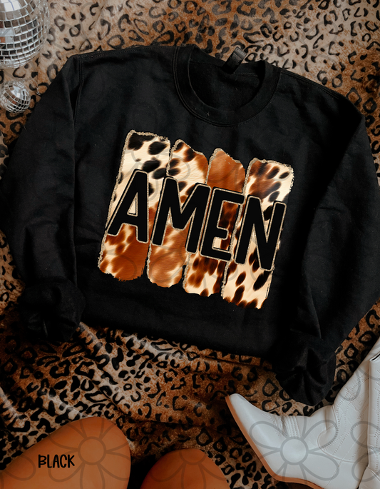 Amen Brown Cow Print Completed Tee