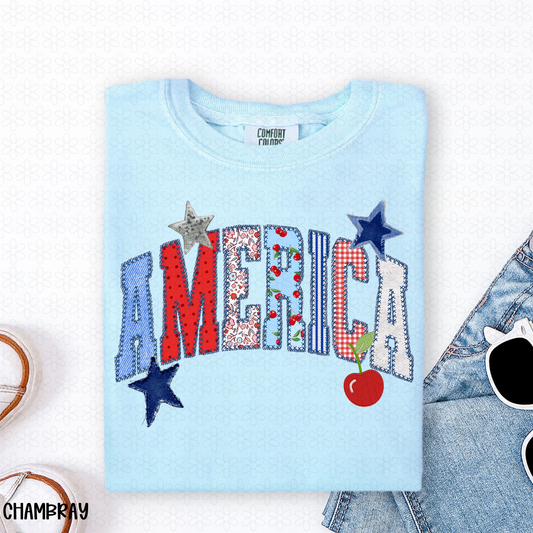 America Cherry Stars DTF Transfer