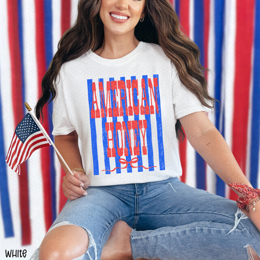 American honey- Red -Blue stripes DTF Transfer