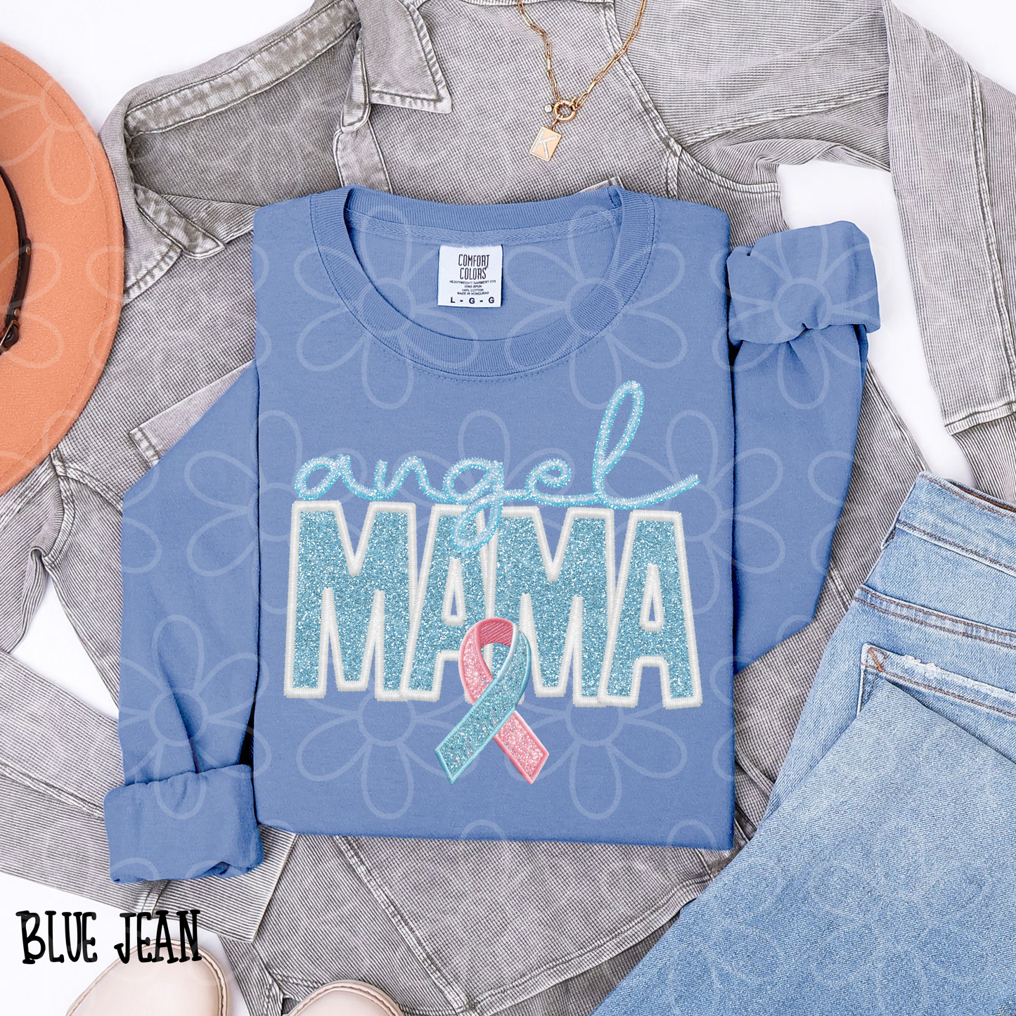 Angel Mama Blue Completed Tee