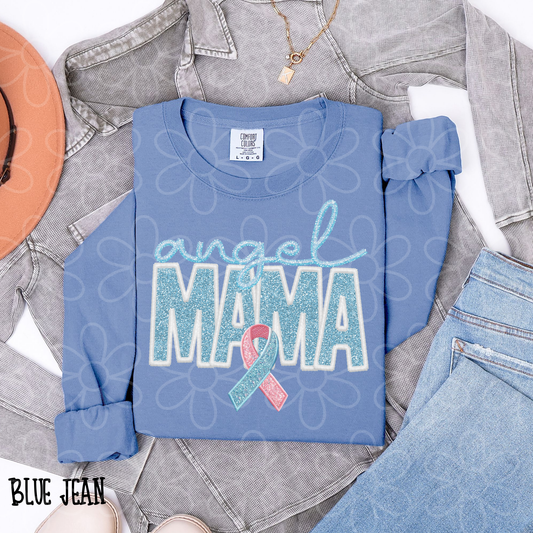 Angel Mama Blue Completed Tee
