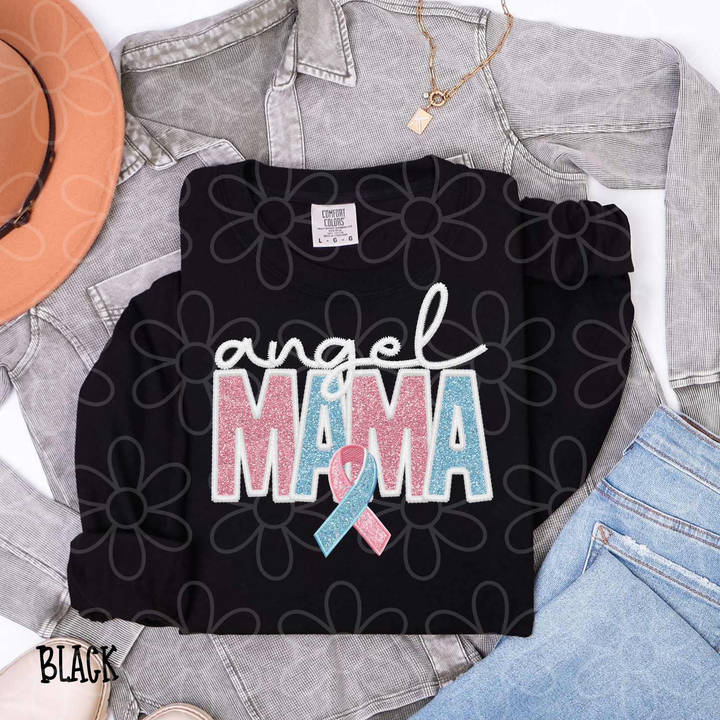 Angel Mama Pink & Blue Completed Tee