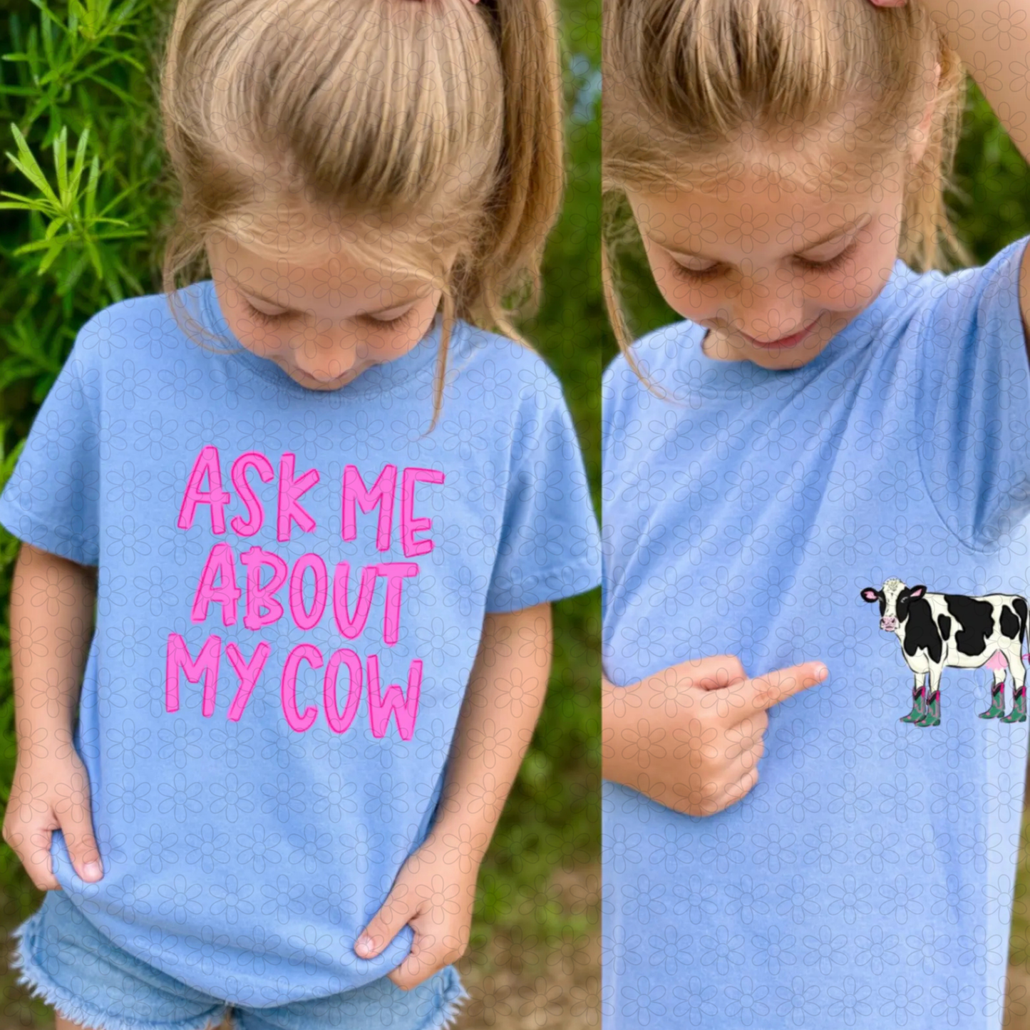 Ask Me About My Cow- PINK DTF Transfer