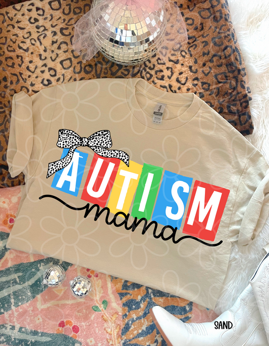 Autism Mama Bow Completed Tee
