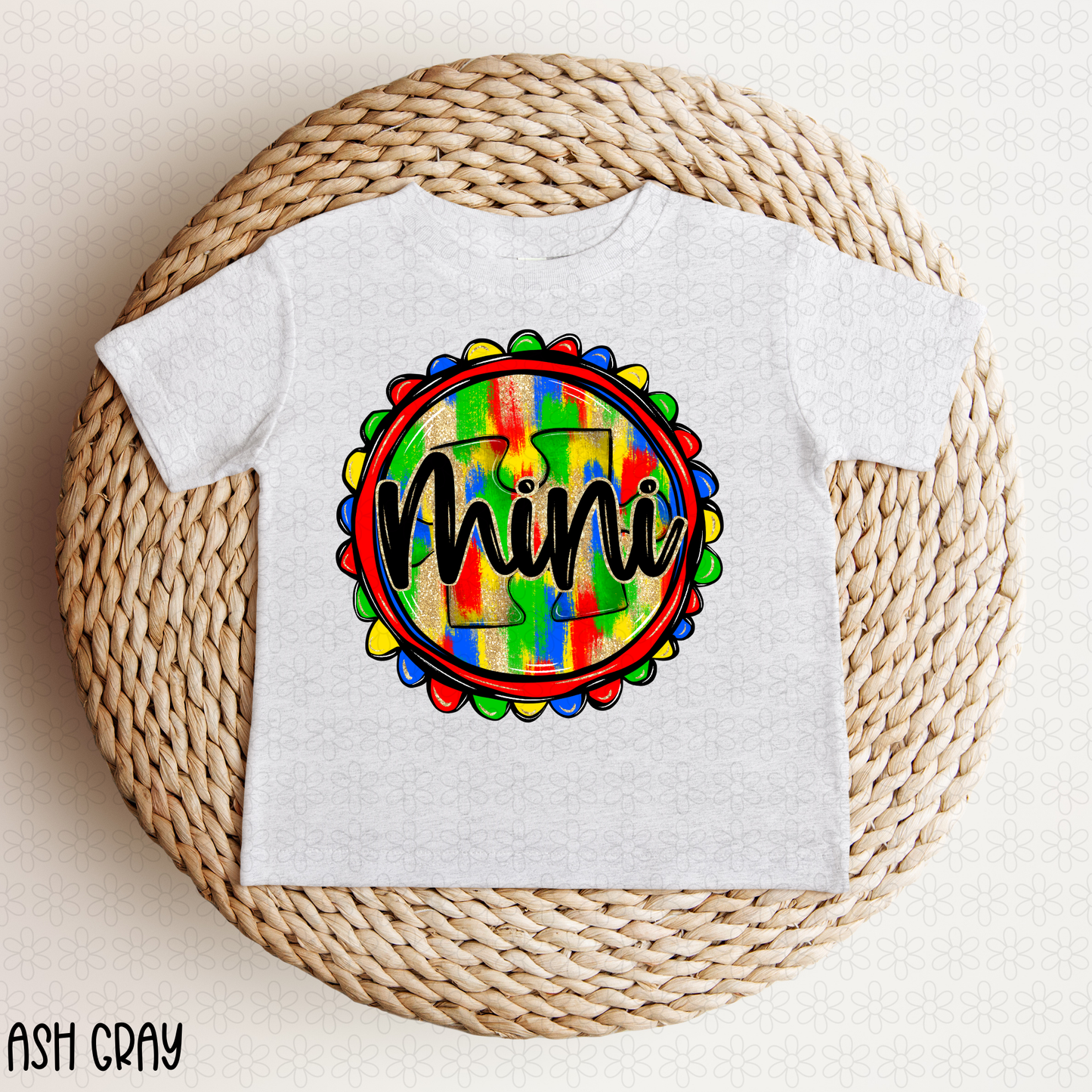 Autism Mini-Gold Glitter Completed Tee