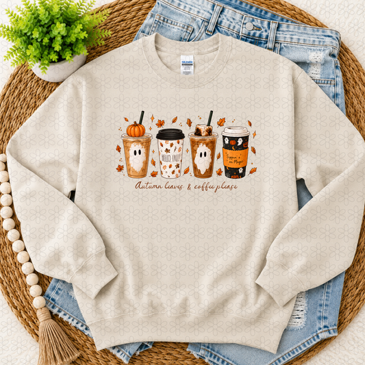 Autumn Leaves And coffee Please Completed Tee