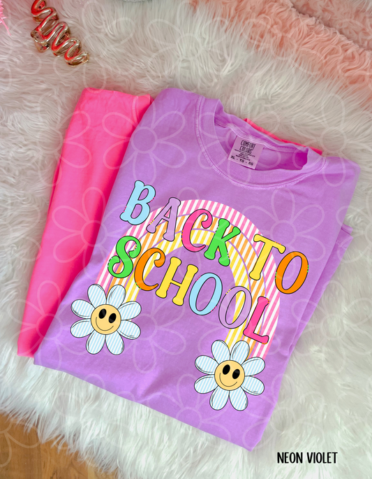 Back To School Rainbow Flowers Completed Tee