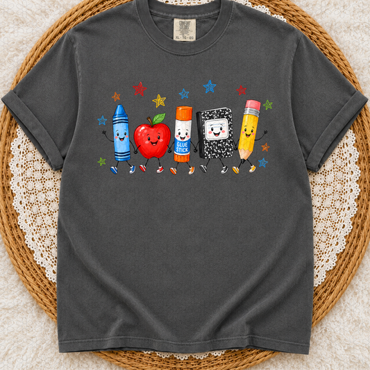 Back To School Supplies Friends Completed Tee