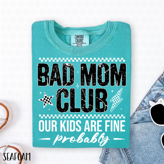 Bad Mom Club -Black Completed Tee