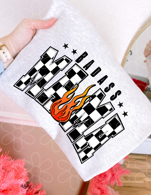 Badass Mom Flame Completed Tee