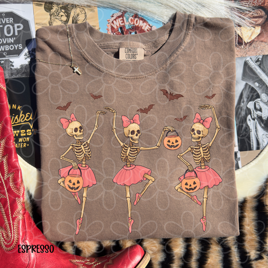 Ballerina Halloween Skeletons Completed Tee