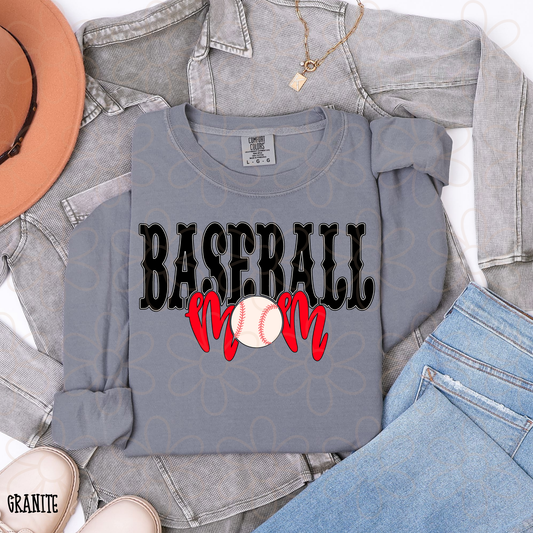 Baseball Mom Red DTF Transfer