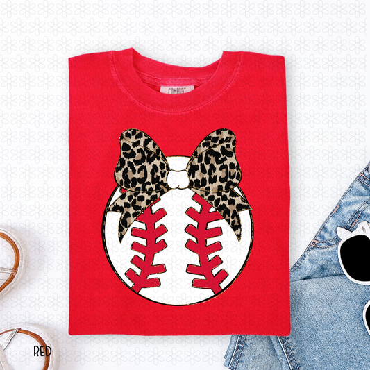 Baseball Leopard Bow DTF Transfer