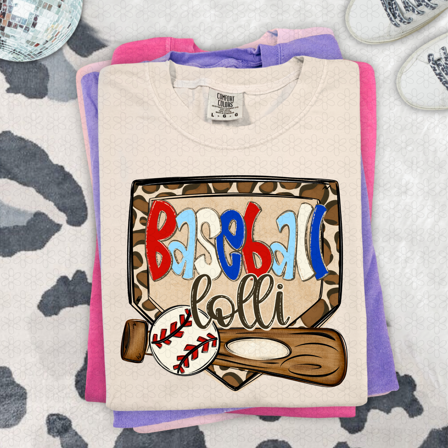 Leopard Plate Baseball Titles (Multiple Options NO Customs)  DTF Transfer