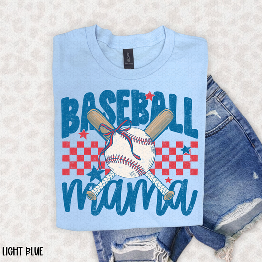 Baseball Mama Blue and Red DTF Transfer