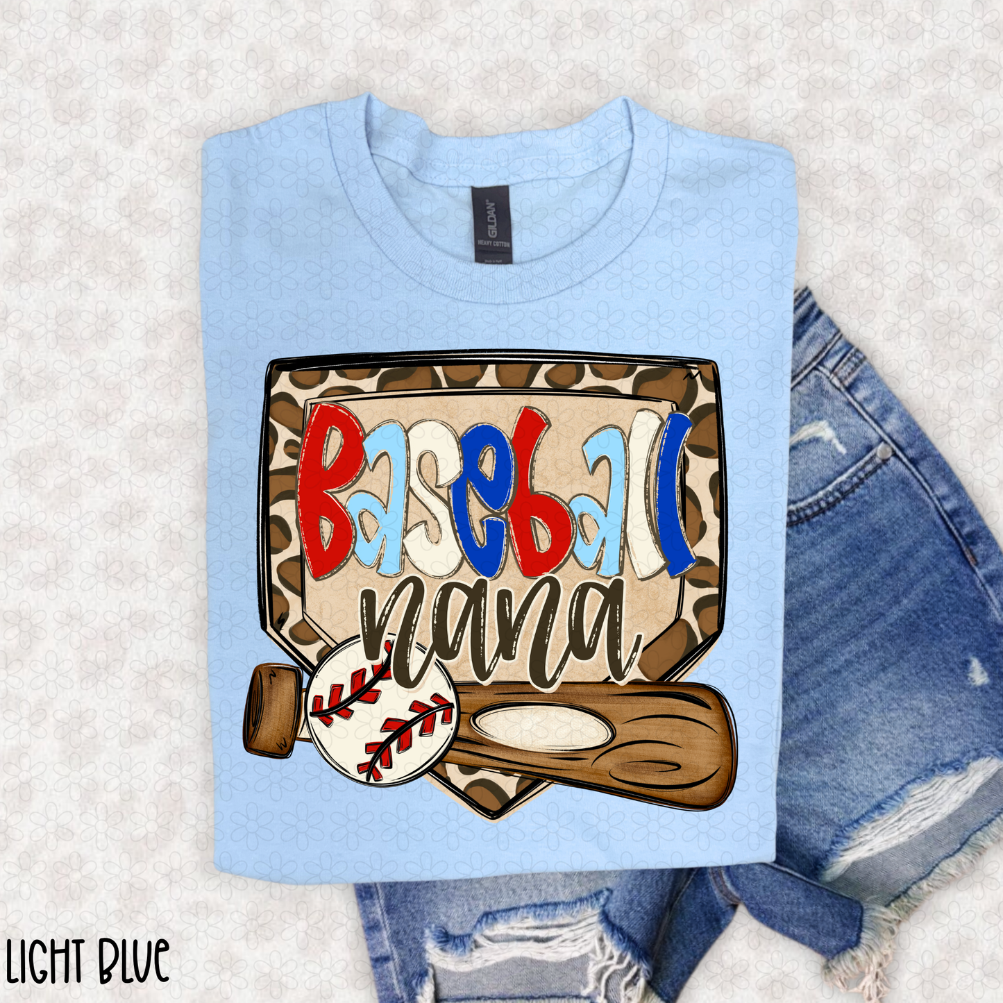 Leopard Plate Baseball Titles (Multiple Options NO Customs)  DTF Transfer