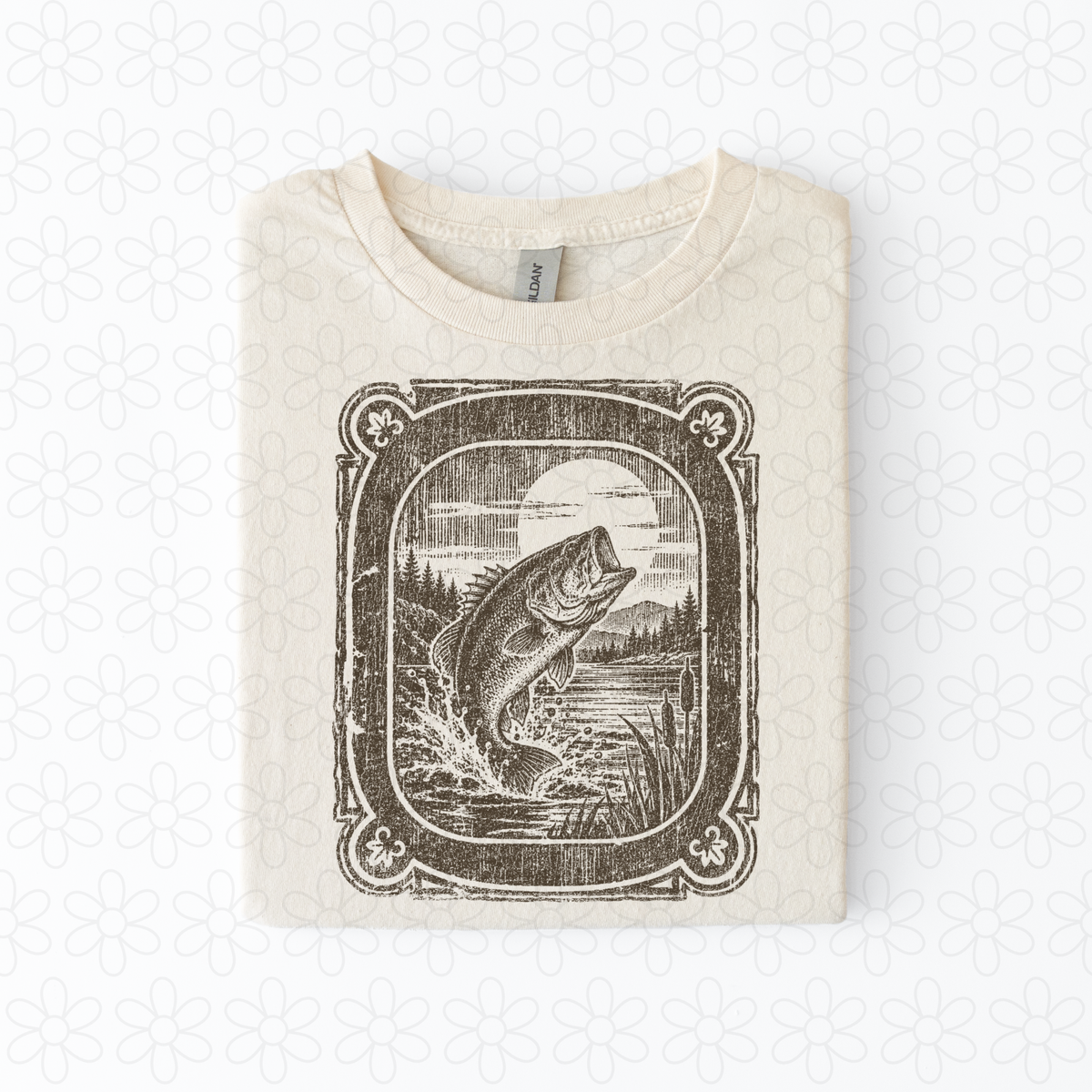 Bass Fishing brown Completed Tee