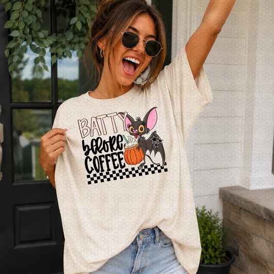 Batty Before Coffee Completed Tee