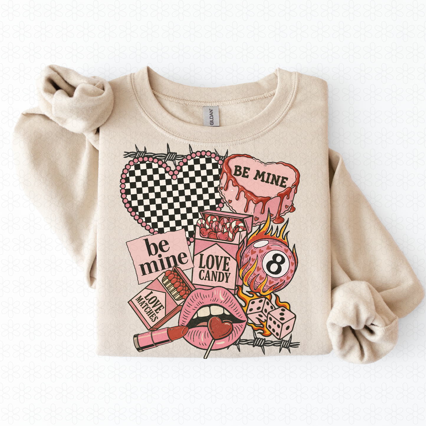 Be Mine Western Valentines Collage Completed Tee