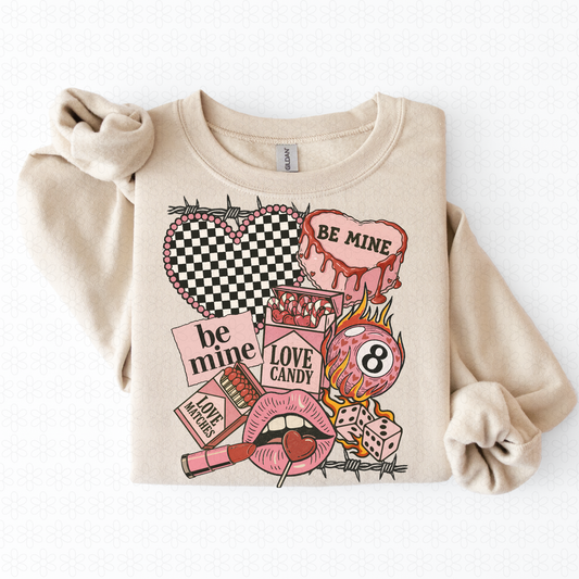 Be Mine Western Valentines Collage Completed Tee