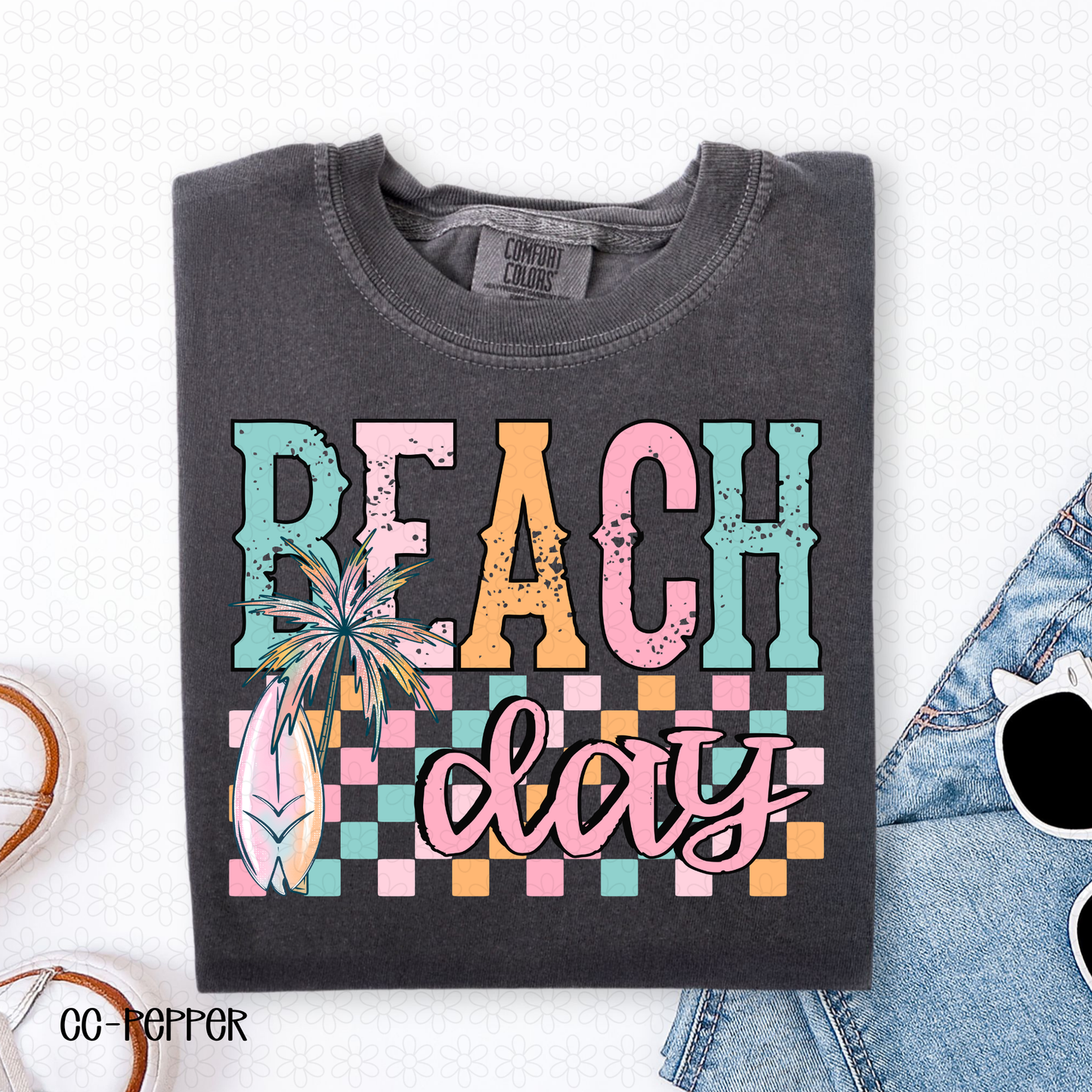 Beach Day Checkered DTF Transfer