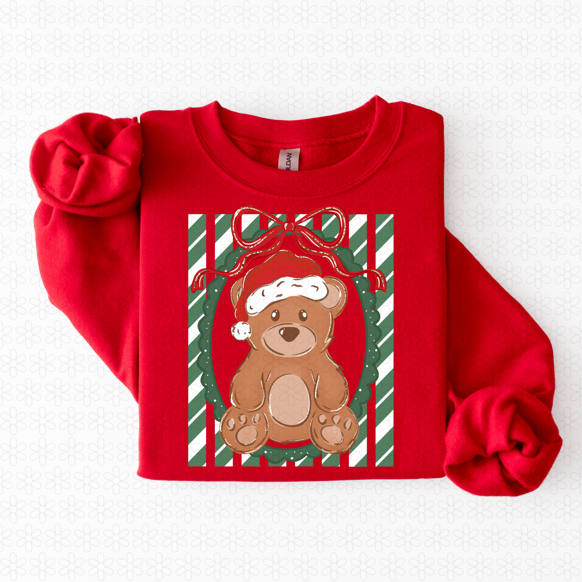 Bear frame green stripes Completed Tee