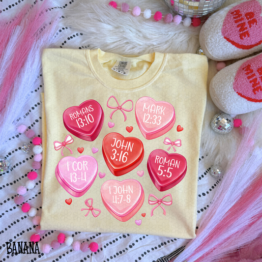 Bible Verses Hearts Bows DTF Transfer