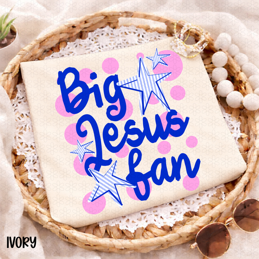 Big Jesus Fan-Blue DTF Transfer