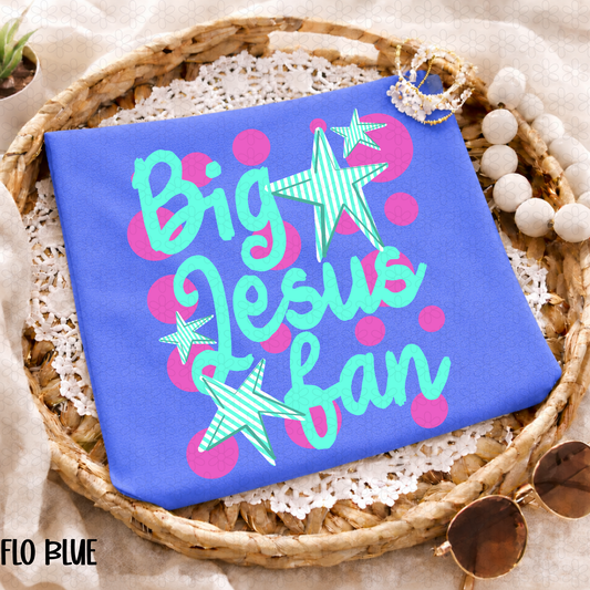 Big Jesus Fan-Green Completed Tee