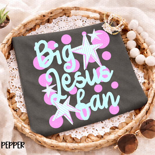 Big Jesus Fan-Light Blue Completed Tee