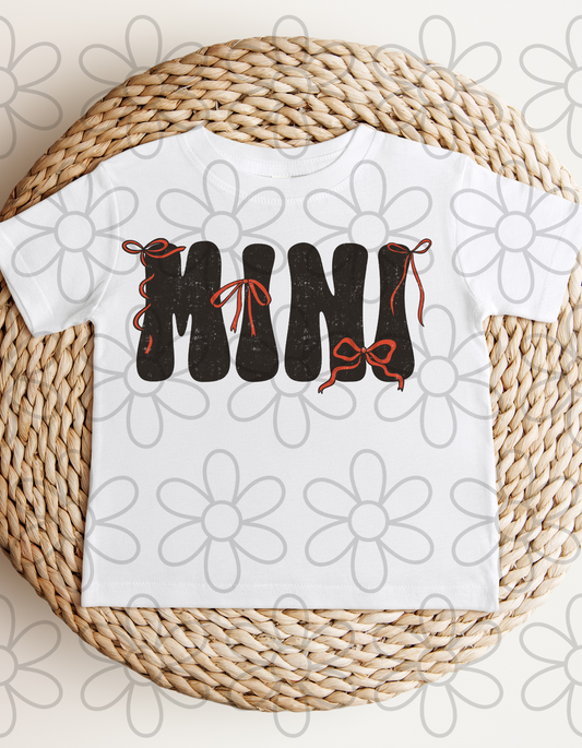 Black Mini Red Bows Kids Completed Tee