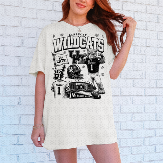 Black Sketch Sports Team (Multiple Options) Completed Tee