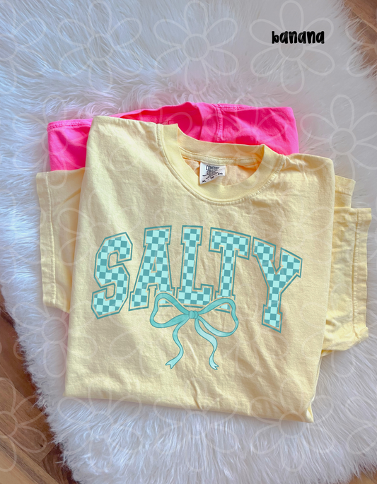 Blue Checkered Salty Completed Tee