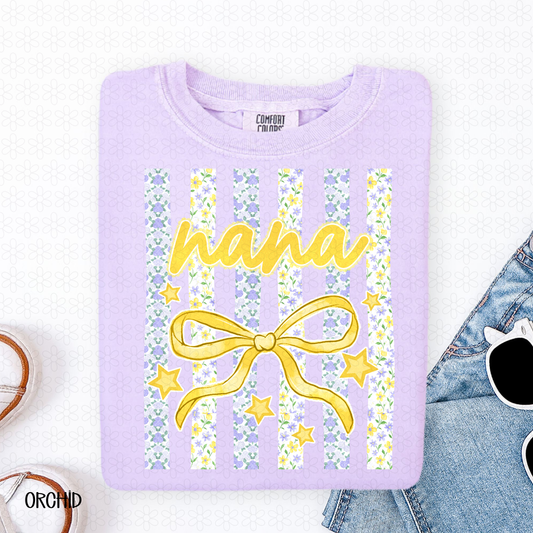 Purple Floral Nana Completed Tee