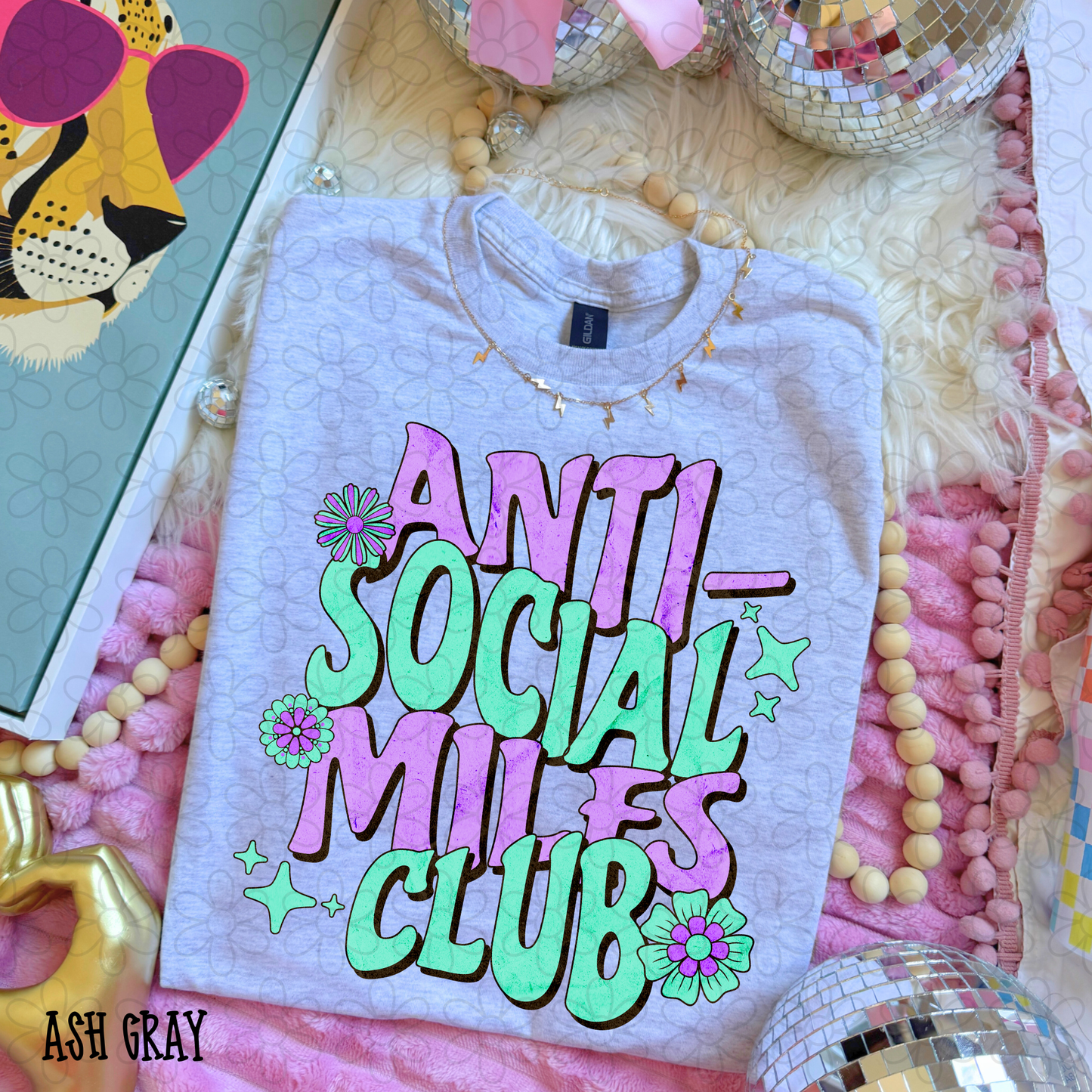 Blue Purple Anti-Social Miles Club DTF Transfer