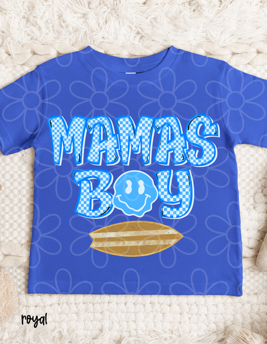 Blue Retro MaMas Boy DTF Transfer