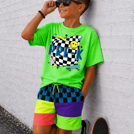 Blue Checkered Grades (Multiple Options) Completed Tee